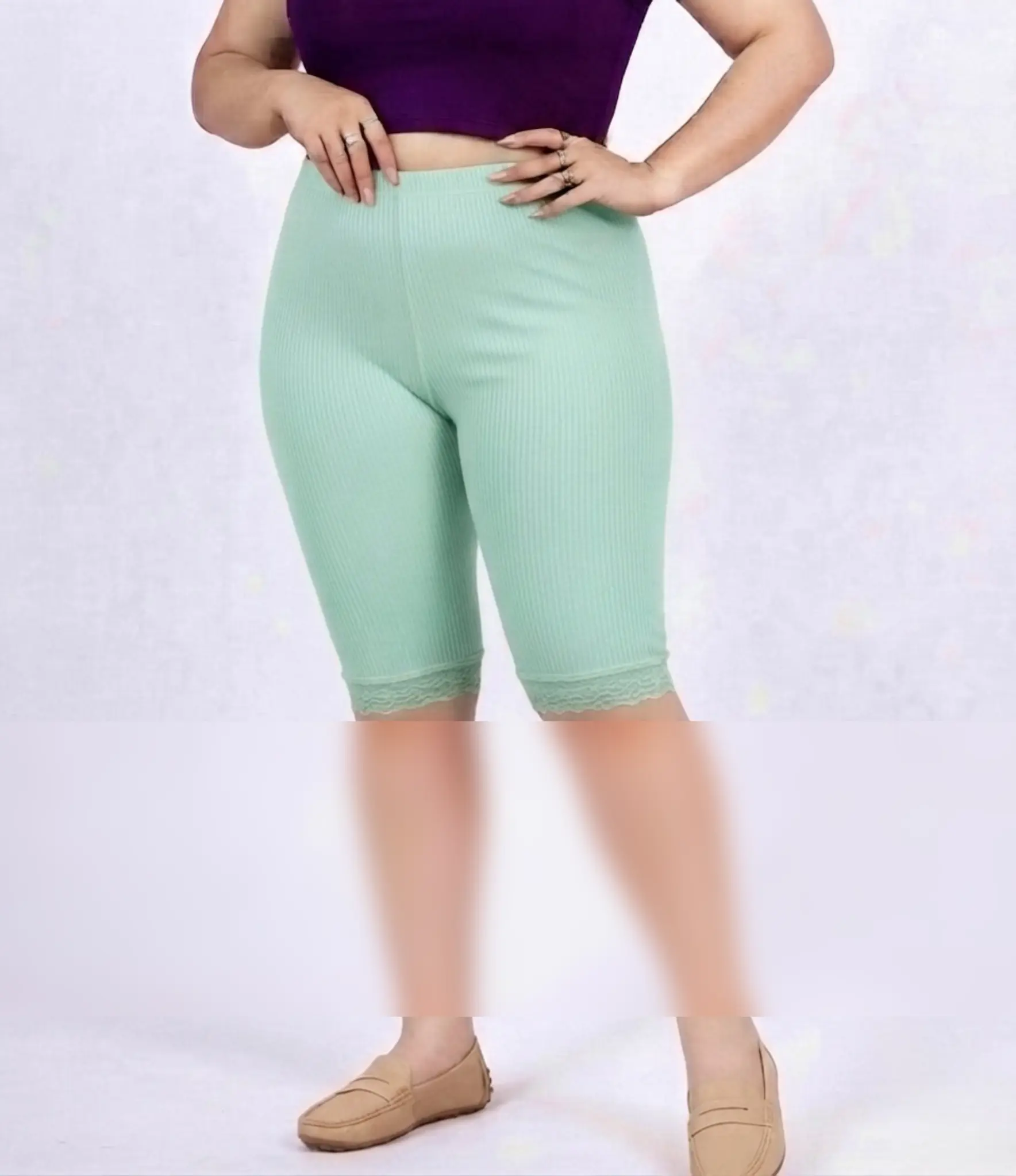 شلوارک سایز بزرگ زنانه کبریتی دمپا گیپور (فری سایز ۴۸ تا ۶۴)